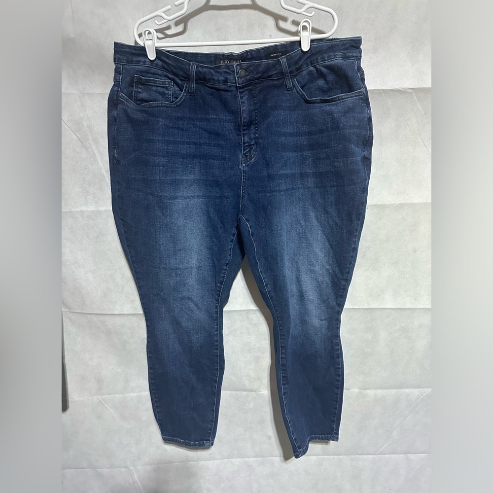 Judy Blue Skinny Fit Jeans High Rise Stretch Blue Denim JB88326 Womens 24W Plus